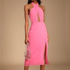 Lulus cut out twist front halter dress size medium